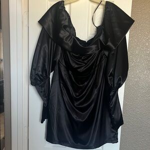Elegant Black Satin Women's Top